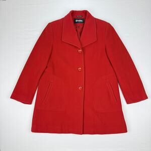 Studio by Bella Bicchi Red Wool Cashmere Blend Coat Size 10 European Fashion